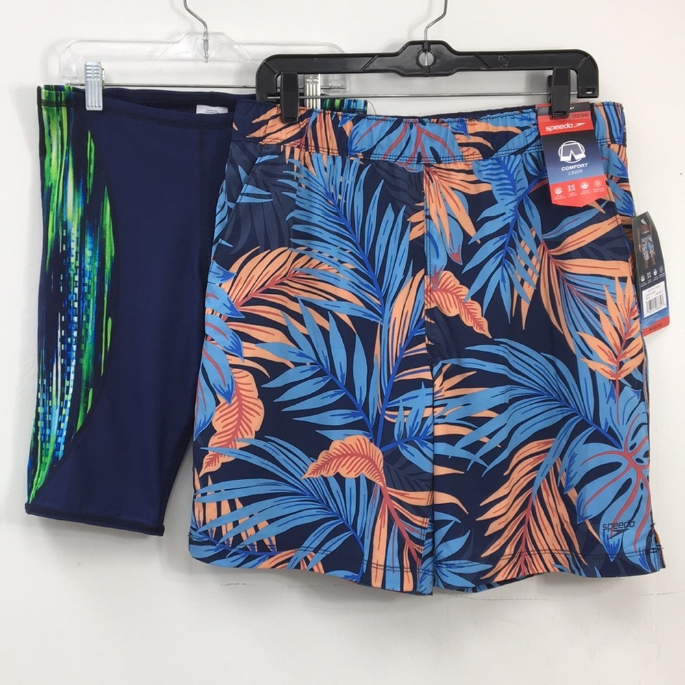 Speedo Mens Swim Bottoms Bundle of 2 Size 32 & 32x34 Both NEW With Tags